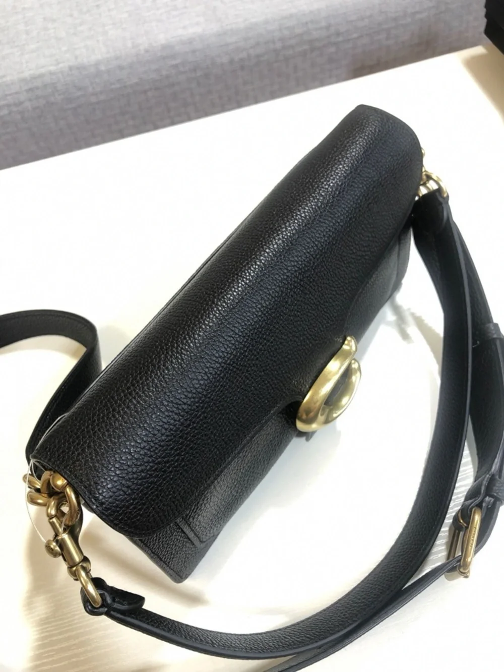 Coach Tabby Black Shoulder Bag Pebbled Leather Classic - Picture 3 of 9